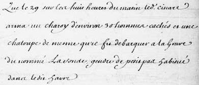 Hyperlinked excerpt from an Online document at LAC - Folio 73 (item 3) refers to the one named LaSonde, the son in-law of Petitpas [Claude Petitpas II]  & folio 74 (item 5) refers to the one called Petitpas [Nicolas Petitpas]