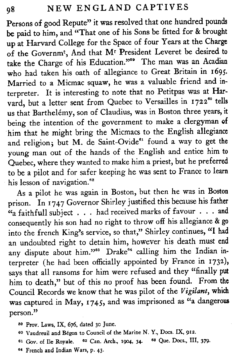 Page 98 about Claude Petitpas II and his son Barthélemy Petitpas